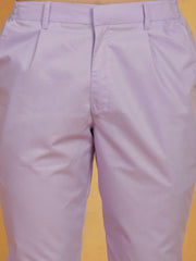 Men's Lavender Cotton Silk Kurta And Pyjama Set