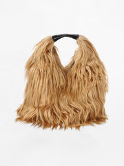 Women's The Fur Hobo Bag - Beige