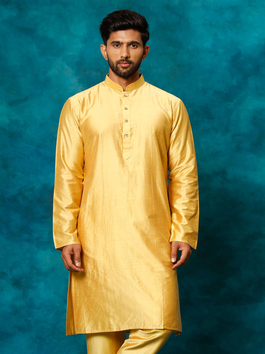 Men's Mustard Viscose Kurta