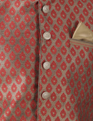 Men's Maroon Silk Blend Nehru Jacket