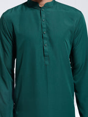 Men's Green Crepe Kurta