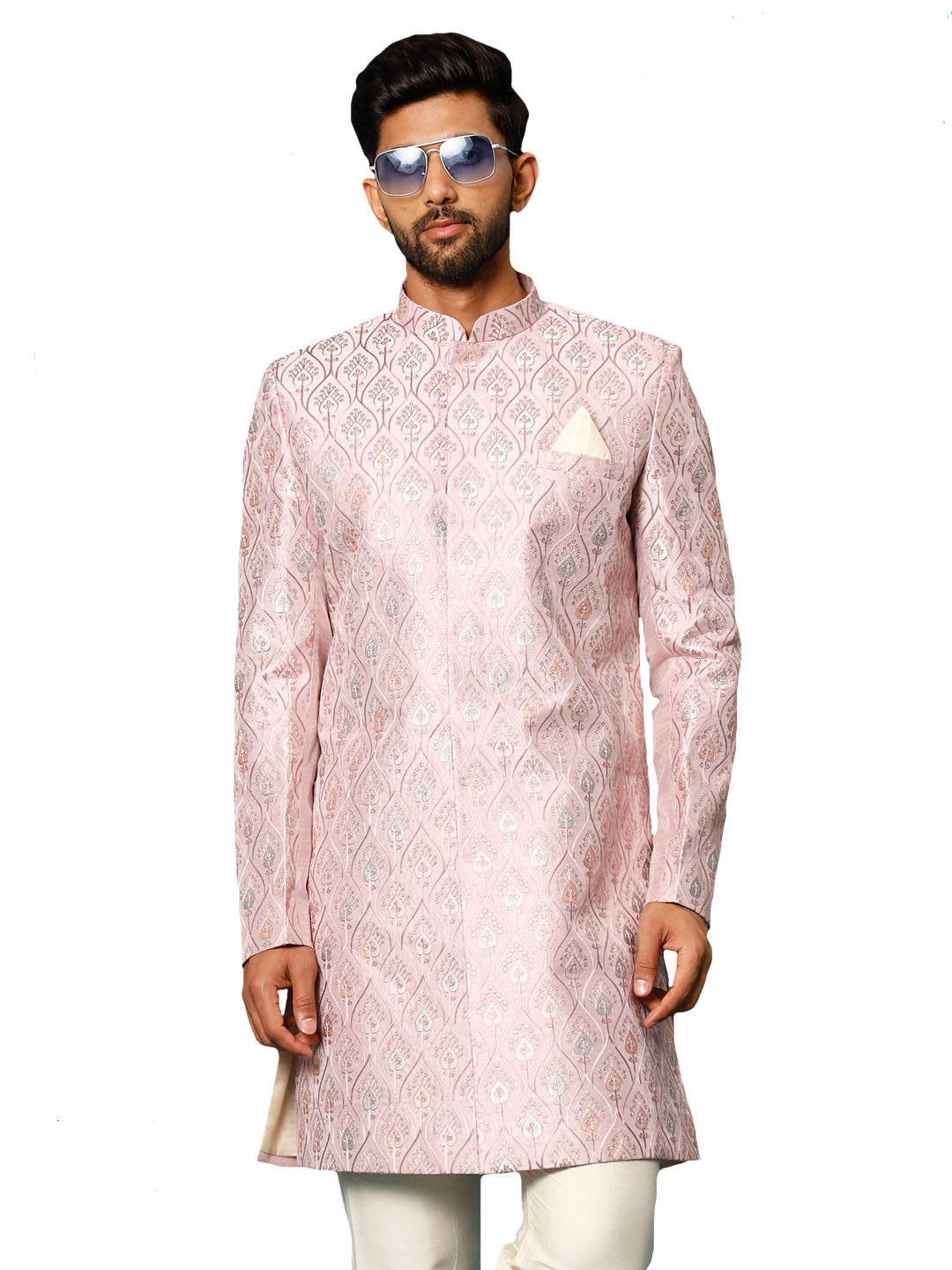 Men's Purple Silk Blend Sherwani Only Top