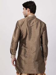 Men's Gold Silk Blend Kurta