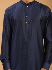 Men's Navy Blue Viscose Kurta