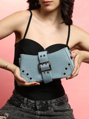 Women's The Denim Shoulder Bag - Light Blue