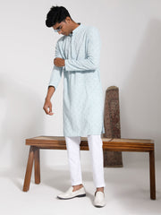 Men's Aqua Rayon Kurta