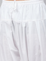 Men's White Cotton Linen Blend Pyjama