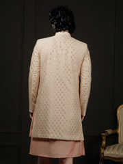 Men's Peach Silk Blend Sherwani Only Top