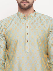 men-mint-green-silk-blend-kurta-1