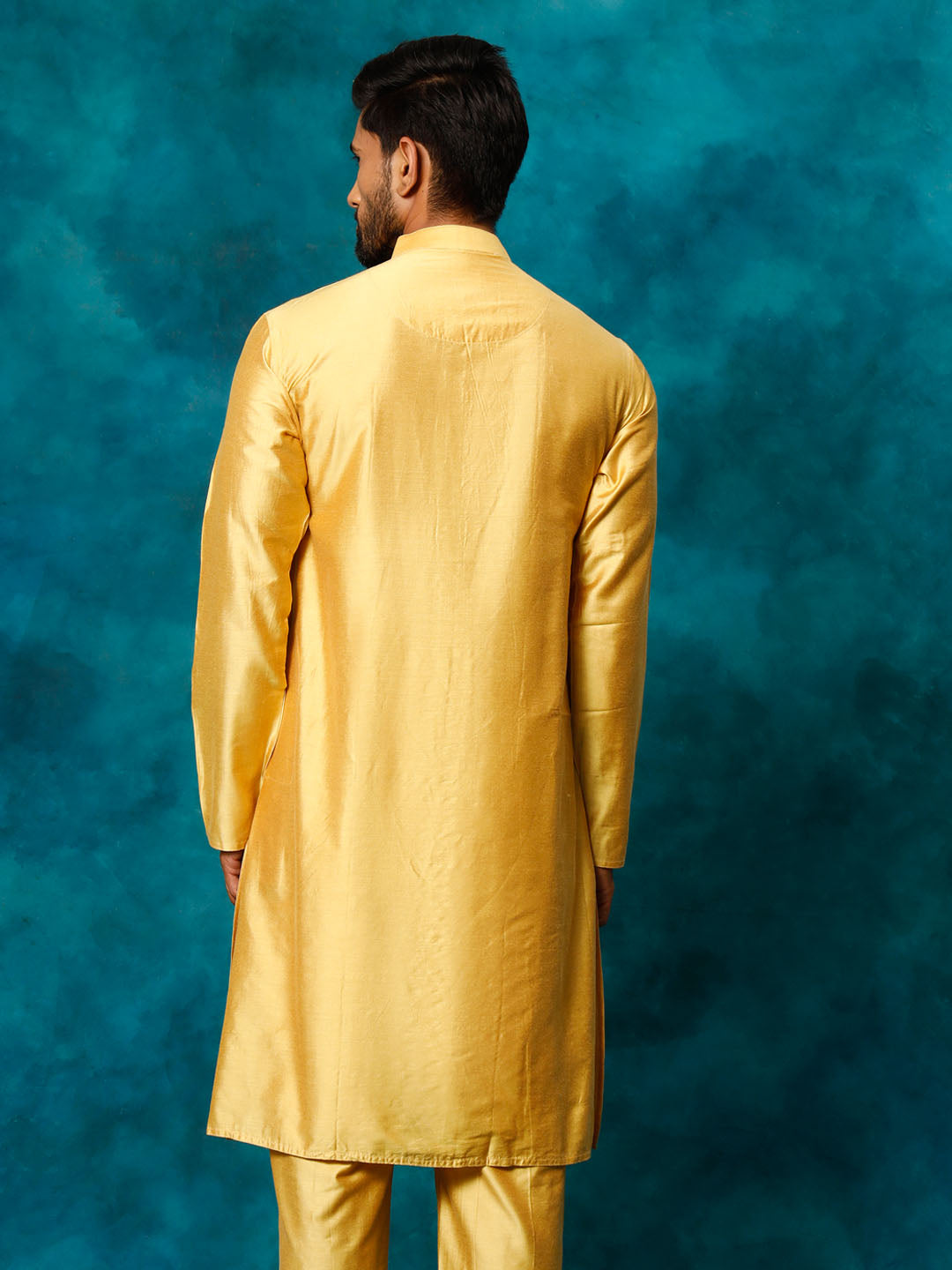 Men's Mustard Viscose Kurta