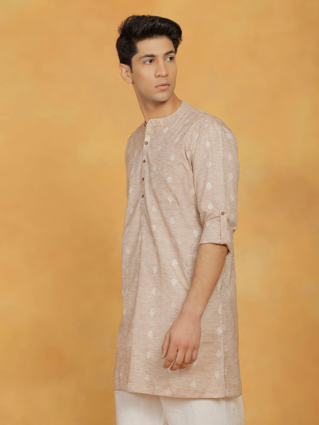 Men's Beige Cotton Kurta