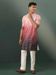 Men's Purple Rayon Kurta Pyjama Set