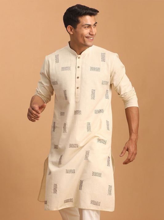 Men's Cream Cotton Kurta