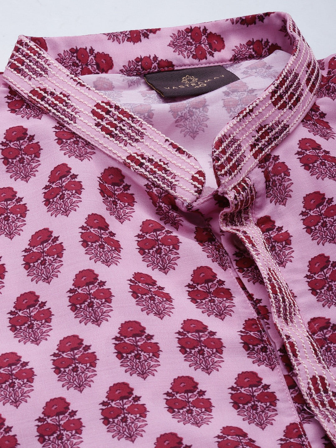 Men's Pink Cotton Blend Kurta