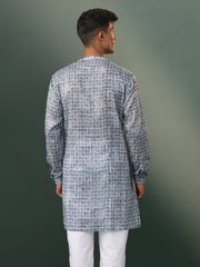 Men's Blue Cotton Kurta