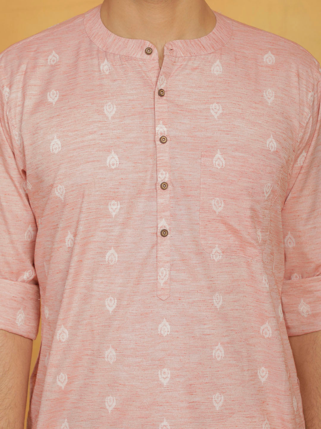 Men's Pink Cotton Kurta