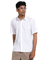 Men's White Cotton Ethnic Shirt