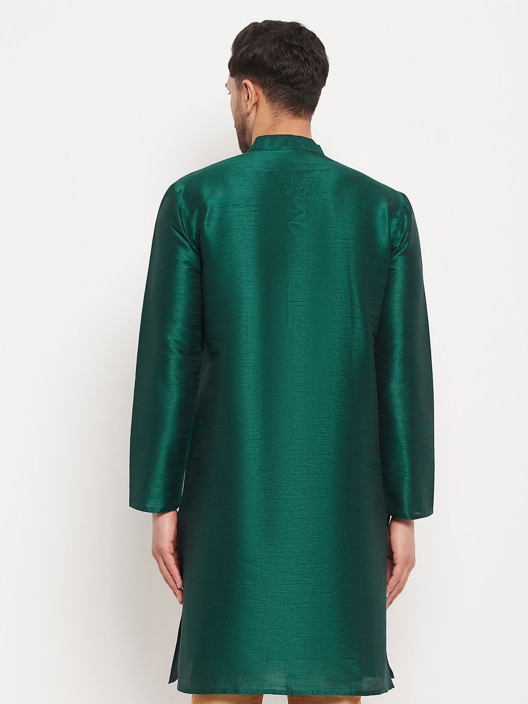 Men's Green Silk Blend Kurta