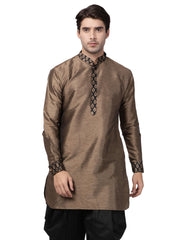 Men's Black Silk Blend Kurta