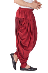 Men's Maroon Cotton Blend Dhoti