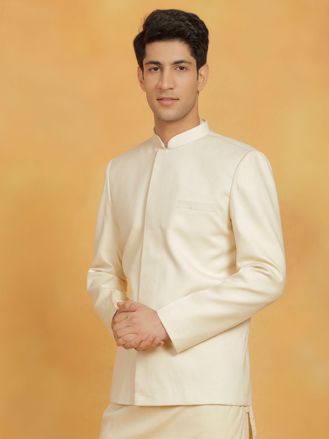 Men's Cream Cotton Linen Jodhpuri