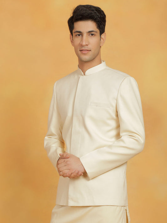 Men's Cream Cotton Linen Jodhpuri