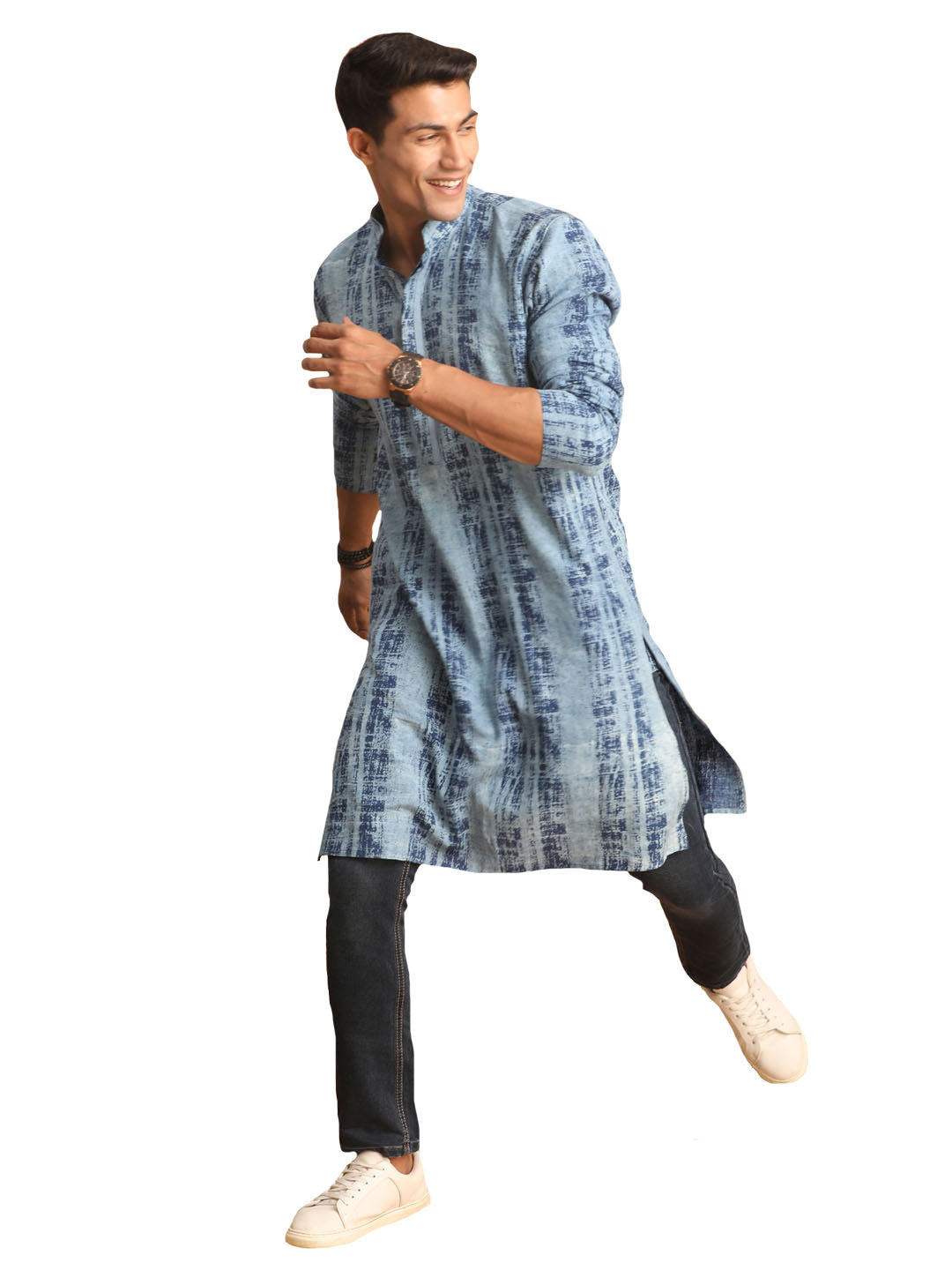 Men's Indigo Blue Cotton Kurta