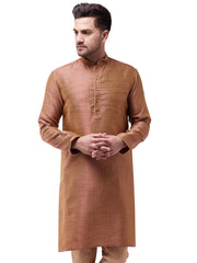 Men's Maroon Silk Blend Kurta