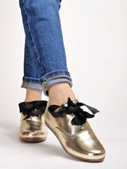 Shoetopia Smart Casual Golden Sneakers For Women & Girls