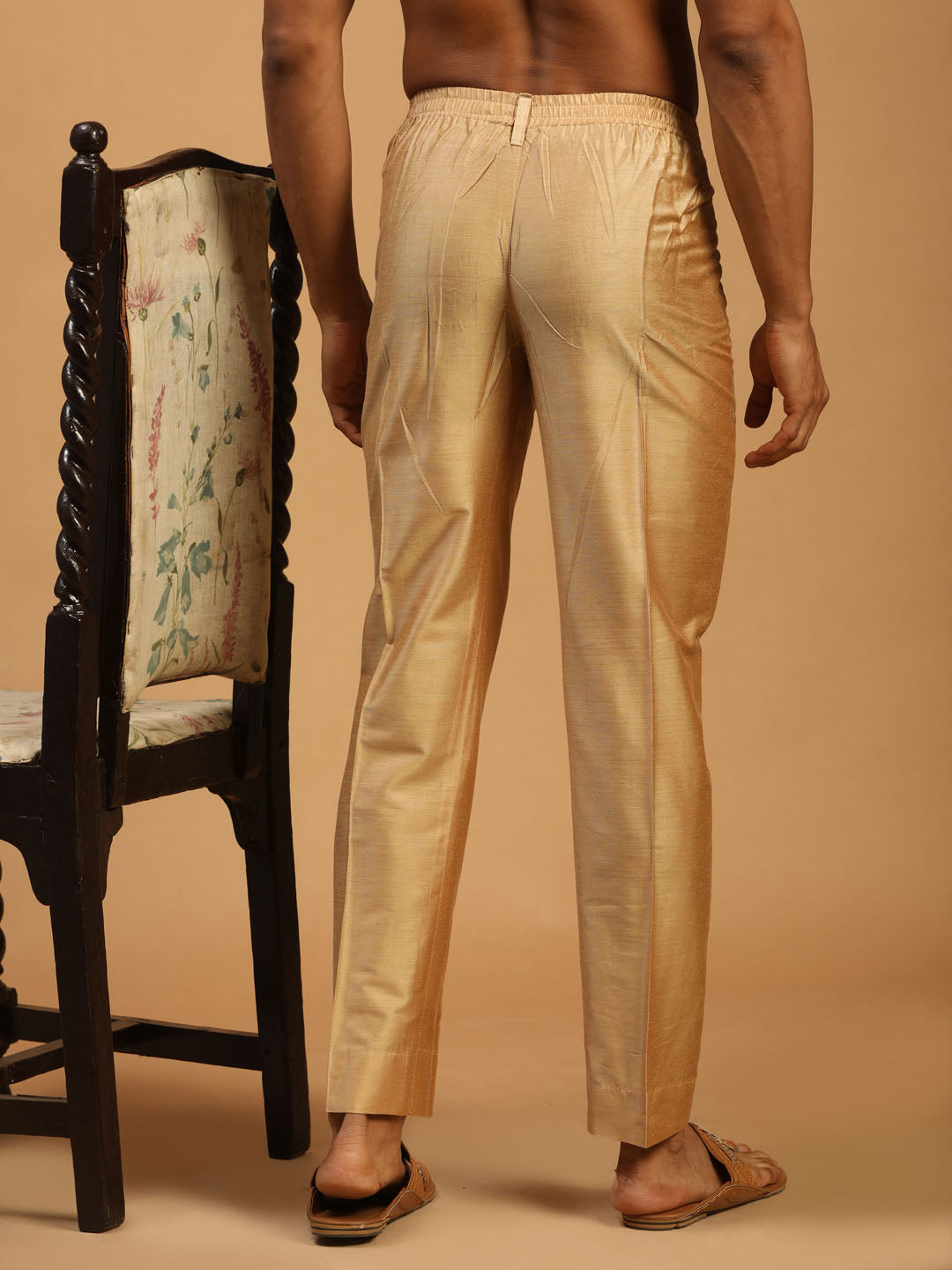 Men's Rose Gold Viscose Pant Style Pyjama