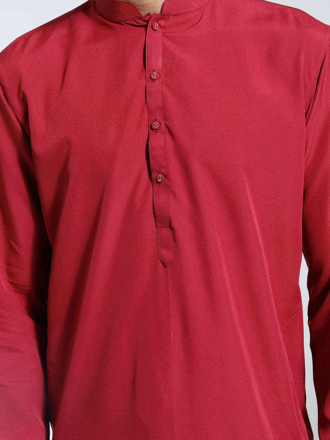 Men's Maroon Crepe Kurta