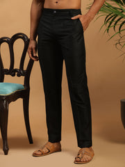 Men's Black Viscose Pant Style Pyjama