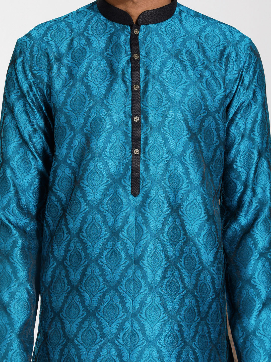 Men's Turquoise Silk Blend Kurta