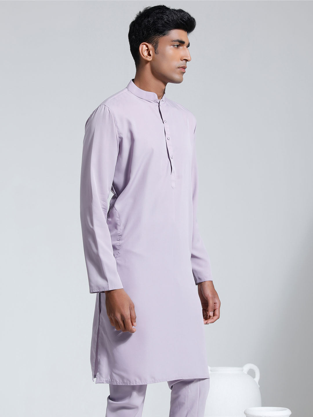 Men's Purple Crepe Kurta