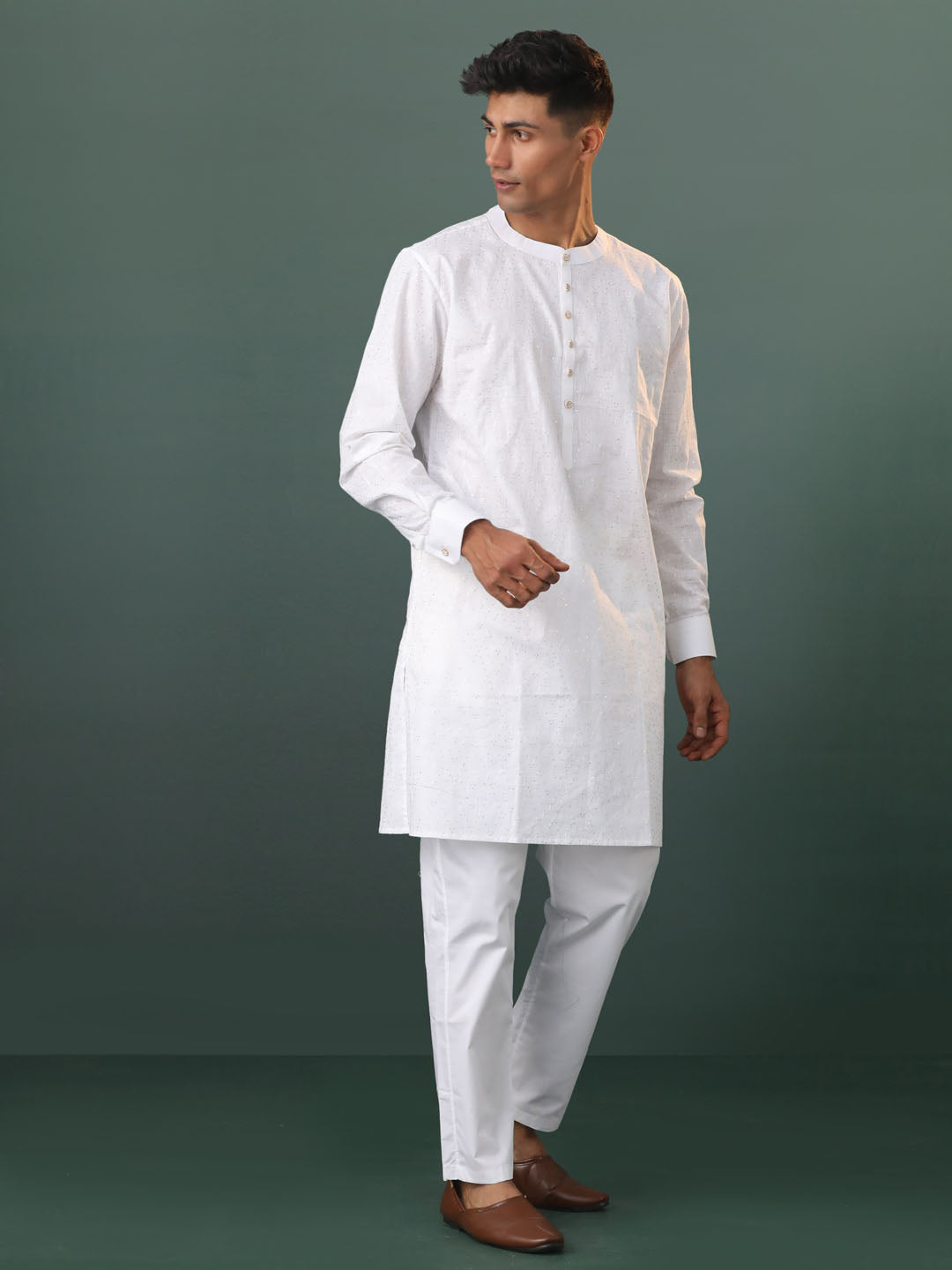 Men's White Cotton Kurta