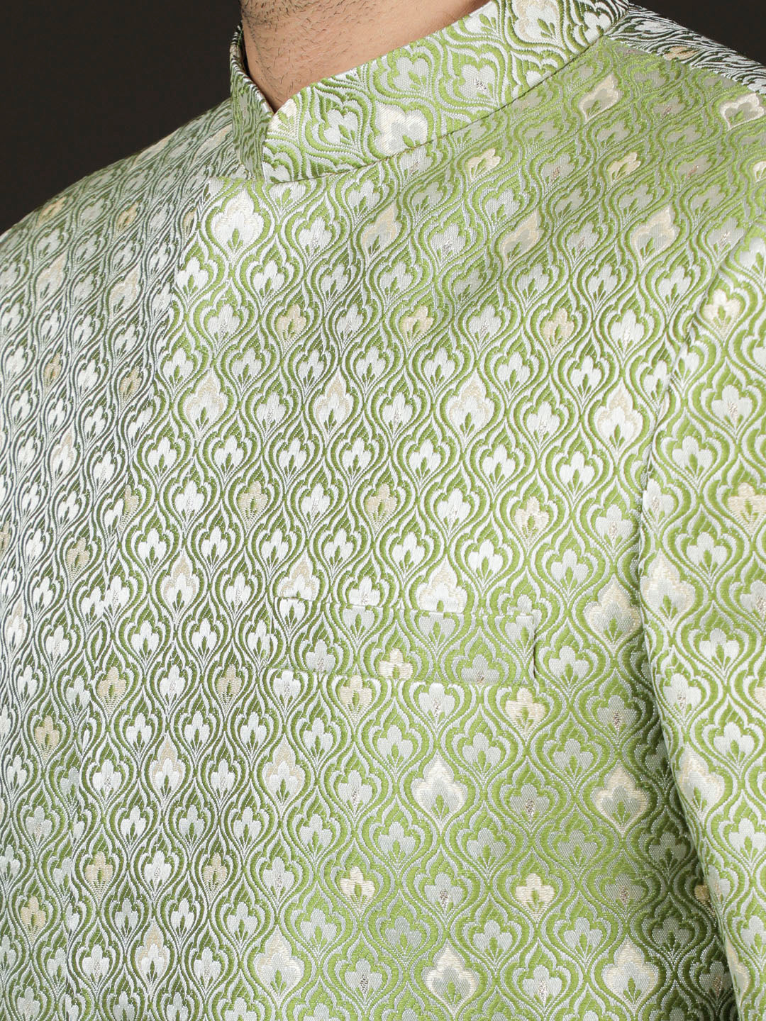 Men's Green Silk Blend Jodhpuri