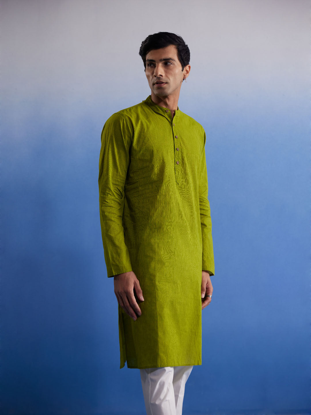 Men's Green Pure Cotton Kurta