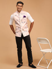 Men's Multicolor-Base-Peach - Nehru Jacket