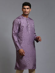 Men's Purple Silk Blend Kurta