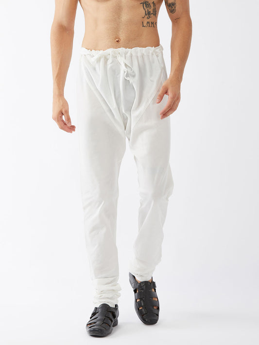 Men's White Cotton Blend Pyjama