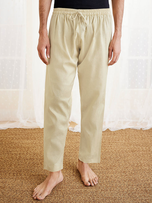 Men's Beige Cotton Pyjama