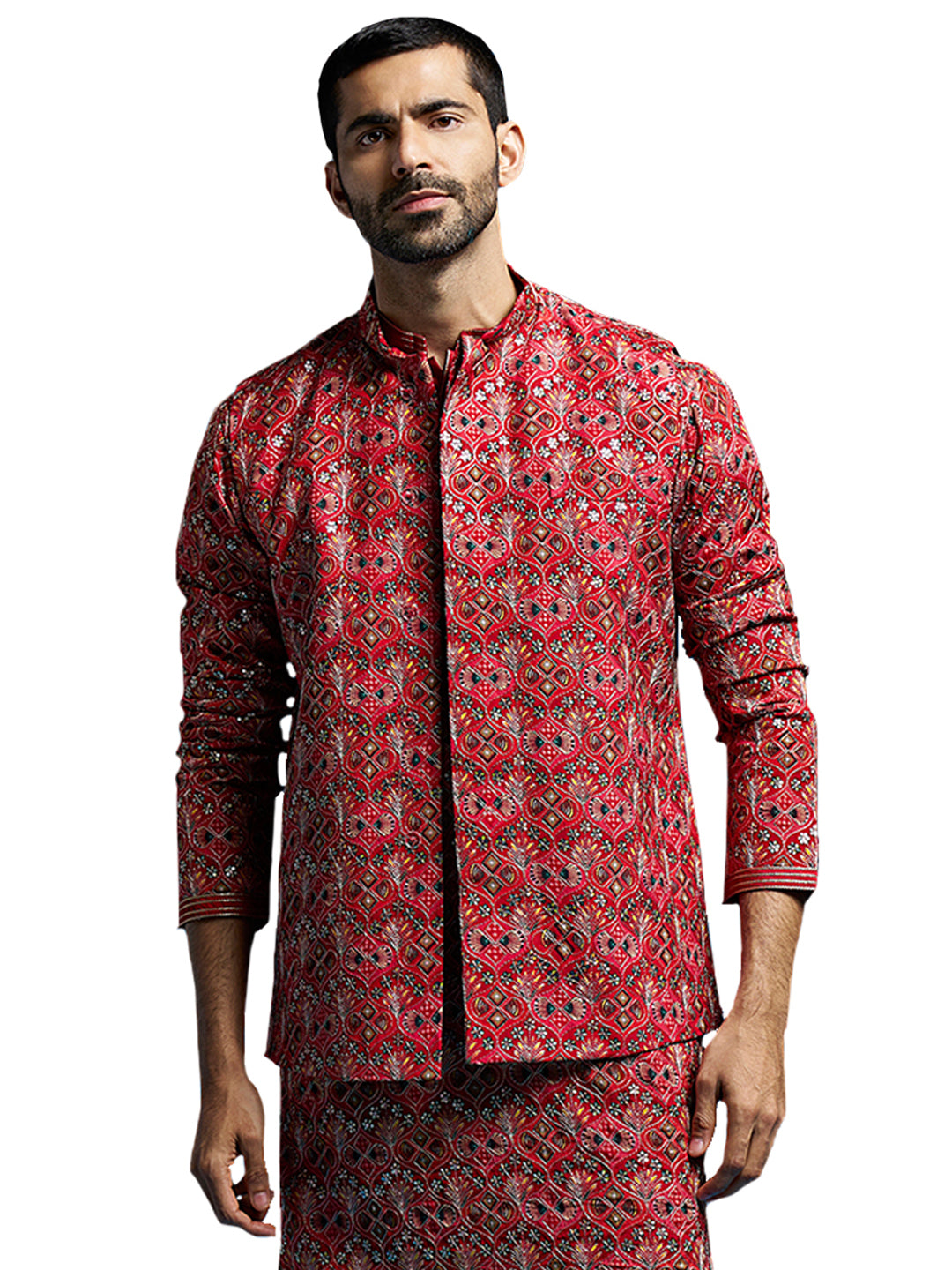 Men's Red - Nehru Jacket