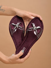 Shoetopia Stylish Embellished Maroon Flats For Women