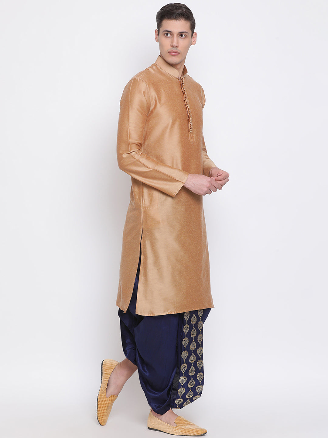 Men's Navy Blue Silk Blend Dhoti