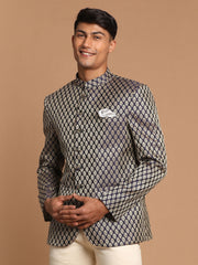 Men's Blue Banarasi Jacquard Jodhpuri