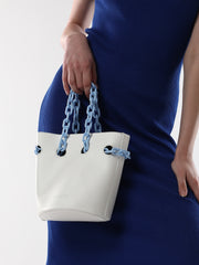 Women's The Block-A-Chain Bucket Bag - Daisy White