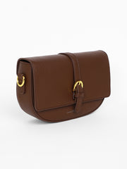 Women's The Tang-Buckle Shoulder Bag - Coffee Brown