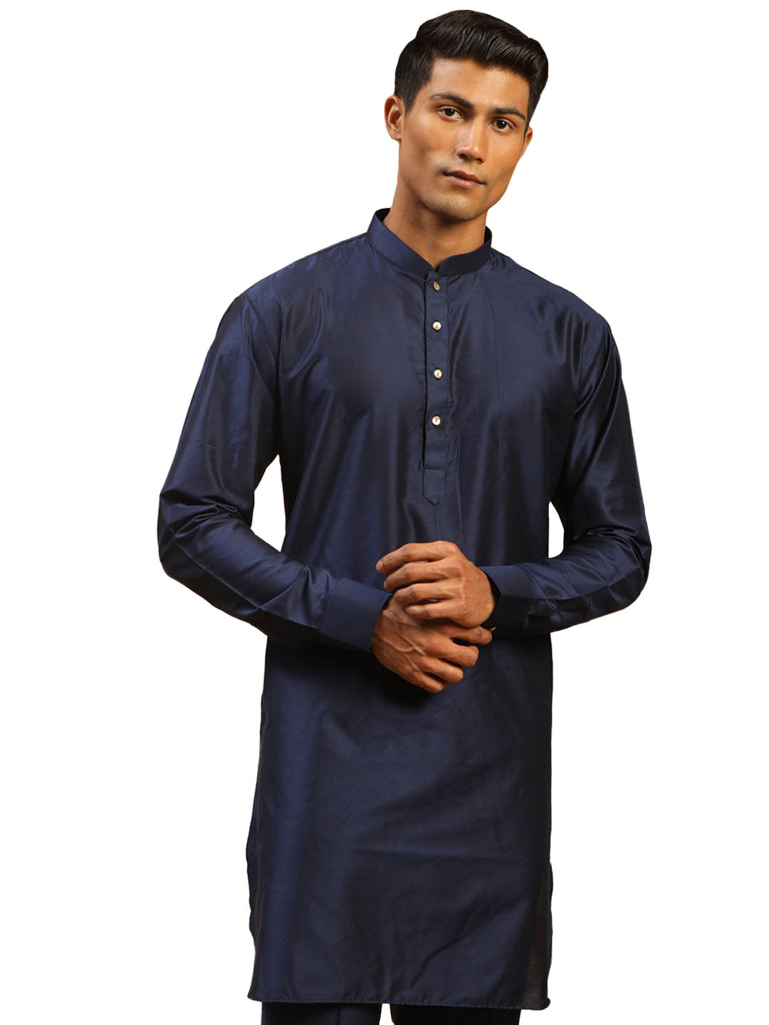 Men's Navy Blue Viscose Kurta