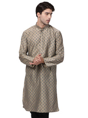 Men Beige Cotton Blend Kurta