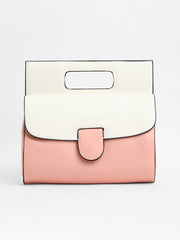 Women's The Envelope Hand Bag - Flamingo Pink & Ivory White